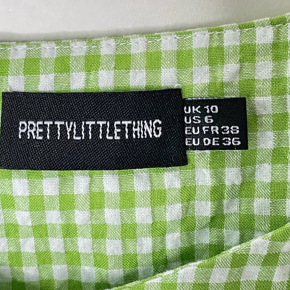 Women's Pretty Little Thing Gingham Y2k Dress Mini sz. 6 #KK - Picture 6 of 10